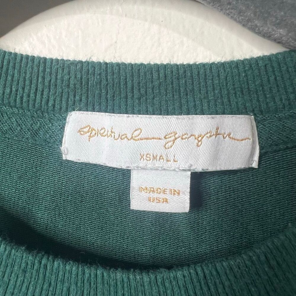Spiritual Gangster Green Stars Trust The Universe Crop Ling Sleeve Top Sz XS - Picture 2 of 7